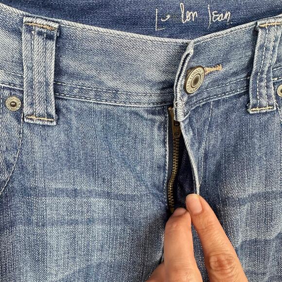 Vintage 90s Y2K London Jeans Boyfriend Straight Sz 8 Distressed Blue Denim Patch - Picture 5 of 11